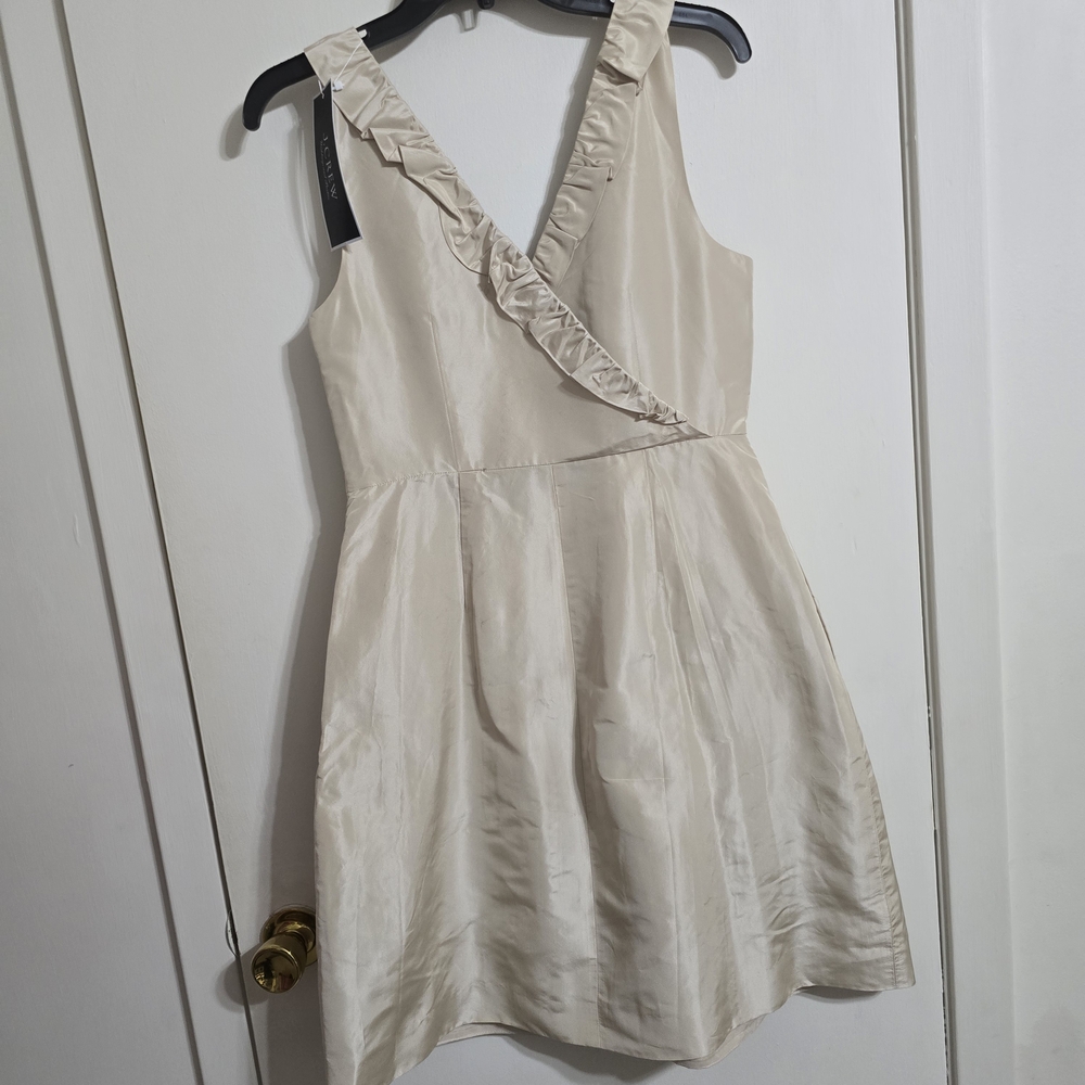 J.Crew Size 8 Silk Beige Dress - Picture 2 of 6